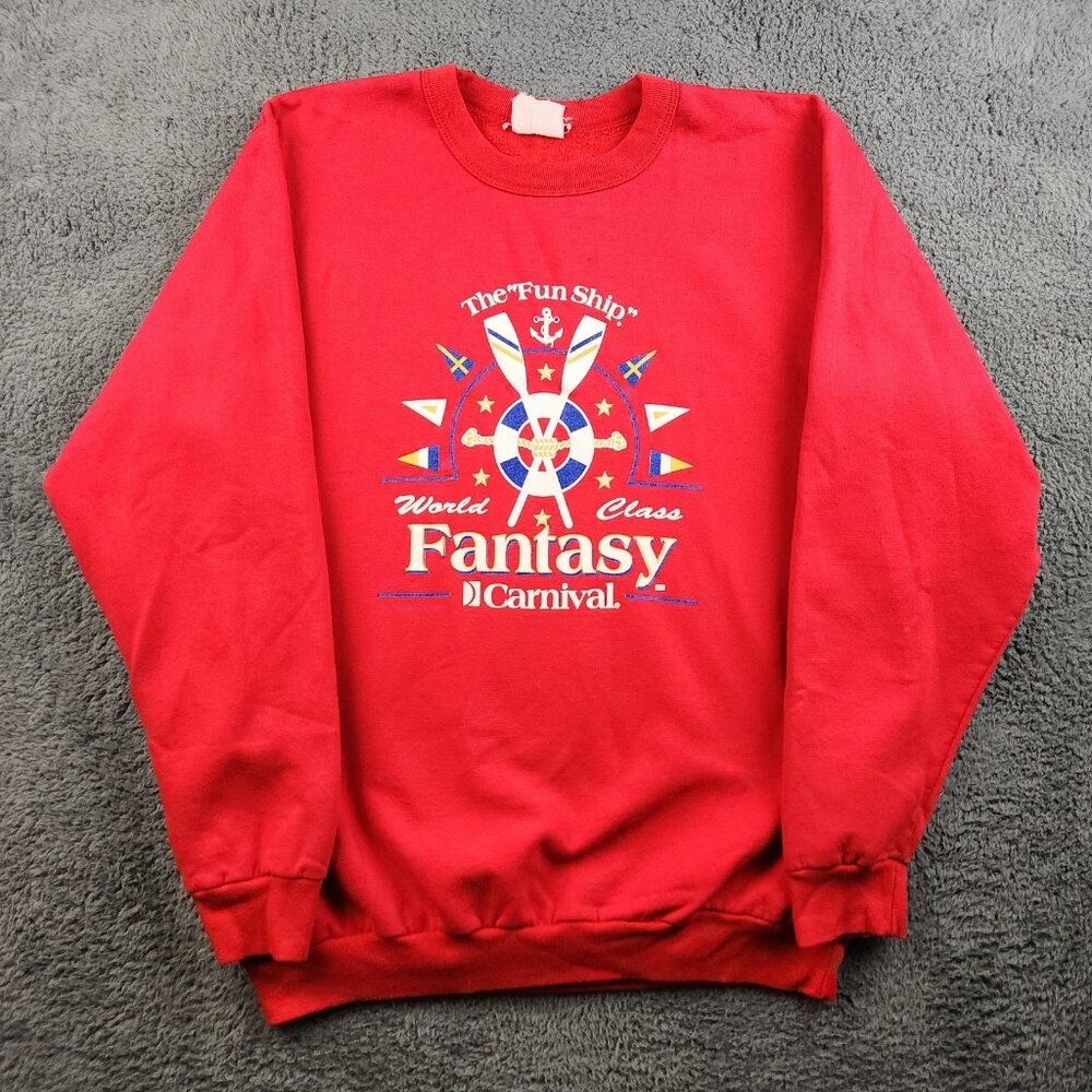Vintage 90's‎ Crewneck Sweatshirt Men's 2XL Carnival Cruise Ship Fantasy Sweater